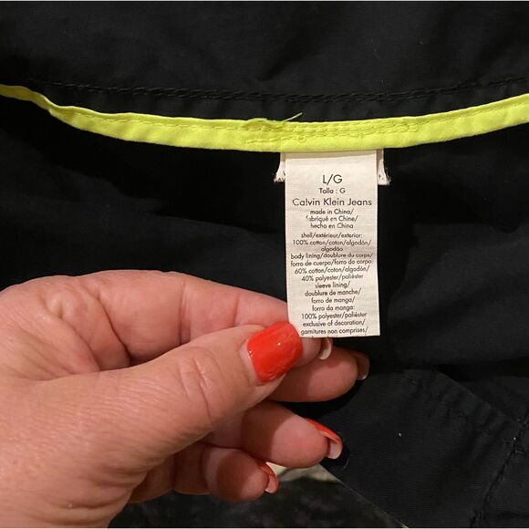 CALVIN KLEIN JEANS Navy Blue Utility Jacket Coat Sz Large - Picture 7 of 7